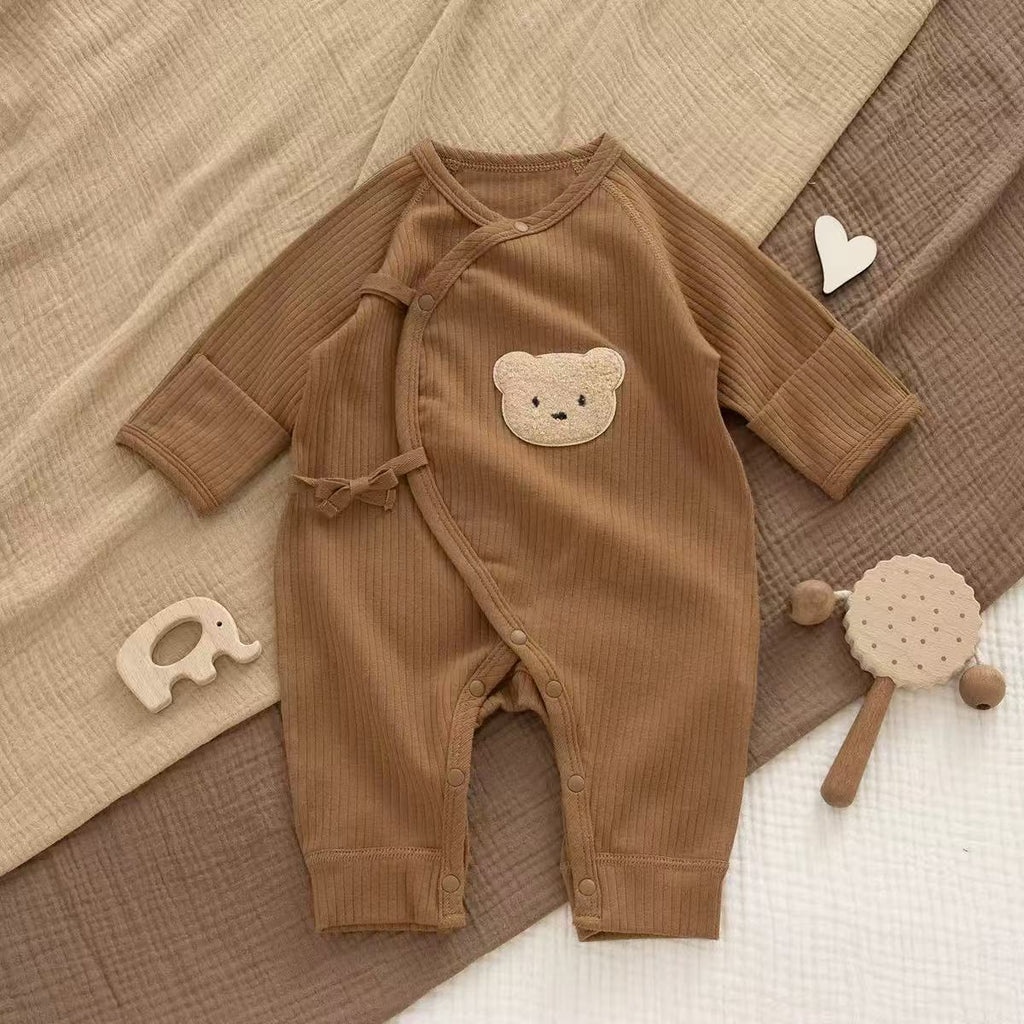 100% Organic Cotton Brown Teddy Bear Baby Romper