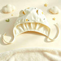 100% Organic Cotton Pear Print Bear Ear Baby Bonnet