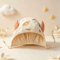 100% Organic Cotton Croissant Print Horn Baby Bonnet