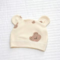 100% Organic Cotton Bear Print Ear Baby Beanie